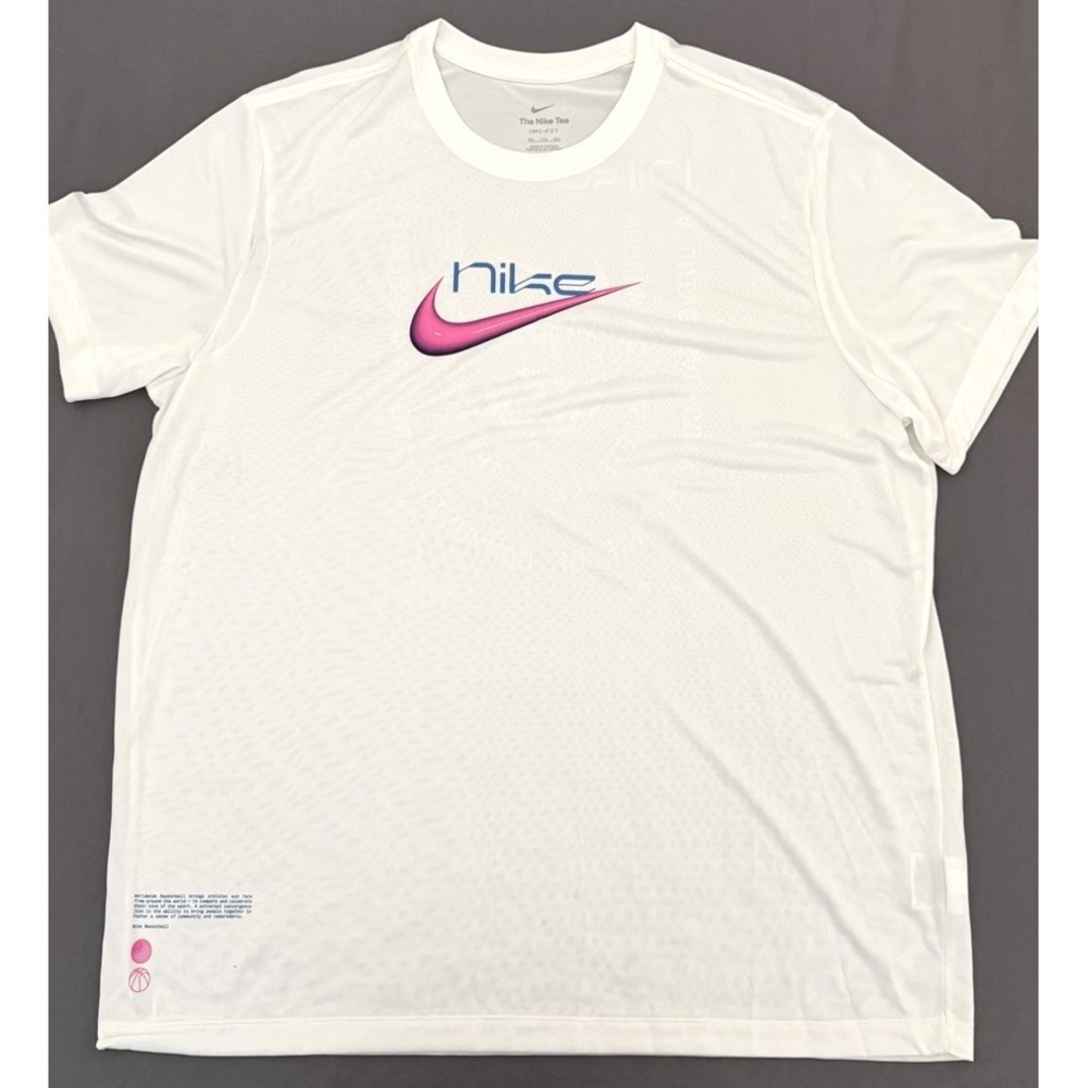 NIKE Dri Fit Basketball Worldwide T Shirt Mens Size XXL White Logo Graphic NWOT!